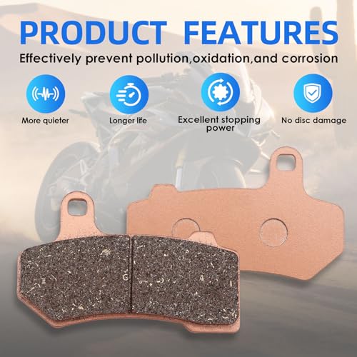 Front and Rear Brake Pads Kit Compatible with Harley Davidson Road Glide 08-21, FLHX Street Glide 08-22, FLHR Road King 08-22, FLHTCU Ultra Classic Electra Glide 08-20