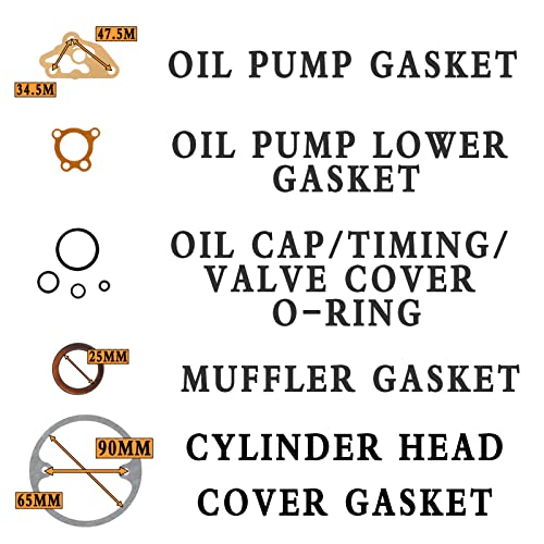 Gasket Kit Suit with 52.4mm Bore Cylinder Head for Chinese 110cc Engine ATV Dirt Bike Go Kart Quad 4 Wheeler Dune Buggy 1P52FMH (23 PCS)