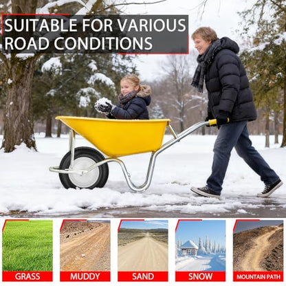 4.80/4.00-8 Flatfree 14.5 2Pcs Heavy Duty Wheelbarrow Wheel and Tire(White） - color: White, size: 2 Pack