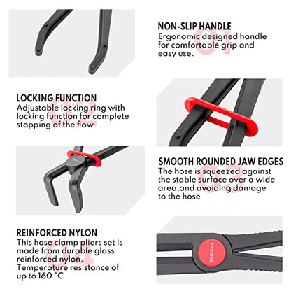 BILITOOLS 3pcs 90° Hose Pinch Off Pliers Set, Clamp Tool for Lines - size: 3-Piece, style: 90 Angled