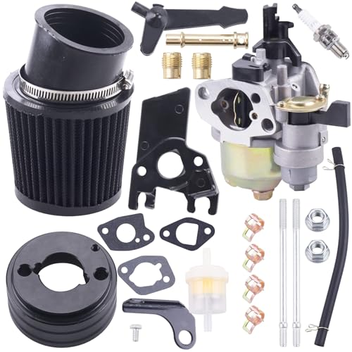 High Performance Upgraded Carburetor Air Filter adapter Intake Spark Plug Kit fit for Predator 212cc 6.5 Hp Honda Gx160 Gx200 196cc Coleman CT200U Trail CT100U Mini Bike Go Kart Racing（Black） - color: black, size: With carburetor