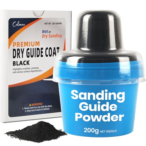 Calvana 7 oz Black Dry Guide Coat Powder for Auto Body Sanding, Highlights Scratches, Pinholes & Low Spots, Moisture-Resistant Cap, Wet & Dry Sanding Compatible