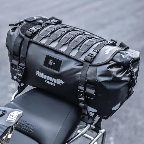 Rhinowalk Waterproof Motorcycle Saddle Bag 40L, MOLLE Rear Seat Tail Bag - size: 40L