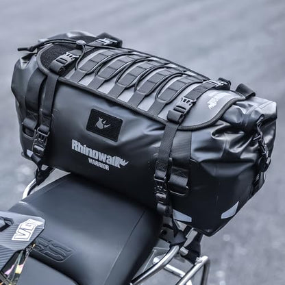 Rhinowalk Waterproof Motorcycle Saddle Bag 40L, MOLLE Rear Seat Tail Bag - size: 40L