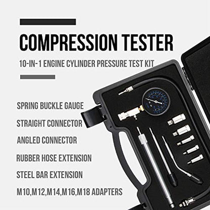 Lichamp Engine Compression Tester Automotive, for Car/Truck/Motorcycle