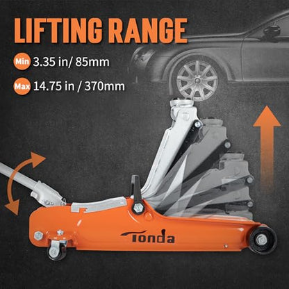 TONDA 2.5 Ton Low Profile Floor Jack, 5,000 Lbs Hydraulic Car Jack - color: ORANGE
