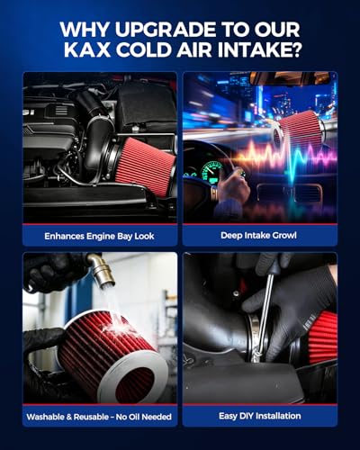 KAX 4" Cold Air Intake Kit for 1999-2006 Chevrolet Silverado 1500 4.8/5.3L - color: Red, size: 2002-2006 Chevrolet Avalanche 1500