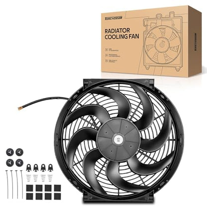 Torchbeam Universal Engine Cooling Radiator Fan 14 inch Slim Fan Assembly - size: 14 in Universal