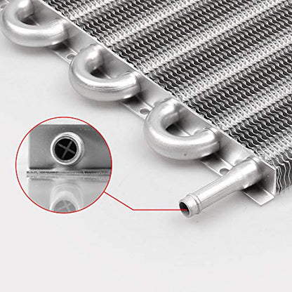 8 Row Aluminum Transmission Oil Cooler Universal 6 Pass Tube and Fin Transmission Cooler Kit
