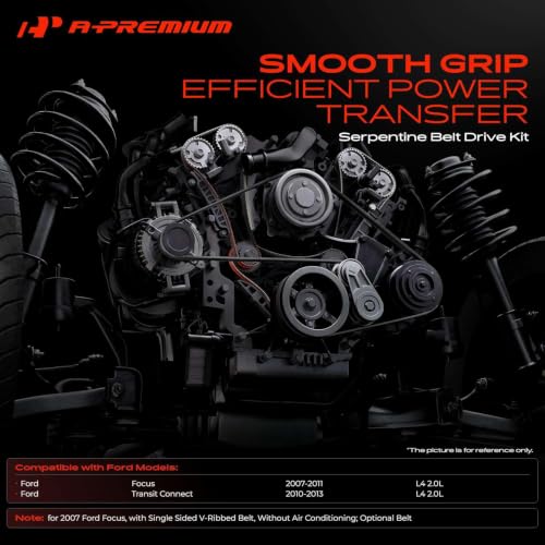 A-Premium Engine Serpentine Belt Drive Kit with Tensioner & Idler Pulley