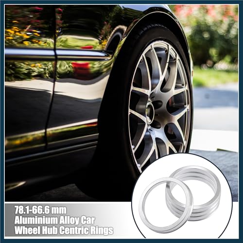 4pcs OD 78.1mm to ID 66.6mm Aluminum Alloy Car Auto Hub Centric Rings Wheel Bore Center Spacer Replacement Automotive Parts