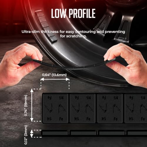 Wheel Accessories Parts 1/4 Oz. 0.25 Oz. Black Low Profile Stick-On Premium US Adhesive Tape Wheel Balancing Weights Cars Trucks SUVs Motorcycles 0.34 kgs 0.75 lb Box 48 Pcs per Box - size: 48 Pcs Black, style: 1/4 Oz Segment