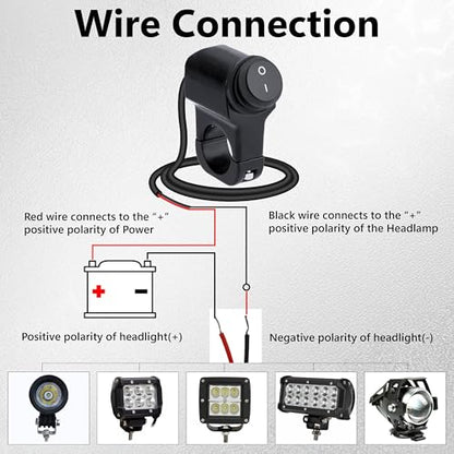 Motorcycle Handlebar Switch 12V, Waterproof Motorcycle Light Toggle Switch - color: 1 PC
