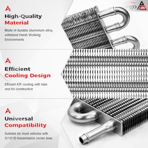 4 Pass Ultra-Cool Tube And Fin Transmission Cooler - color: Silver, size: 4-pass