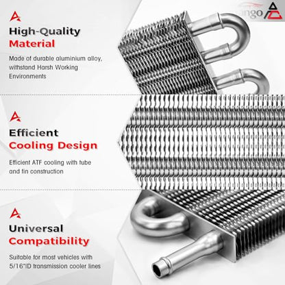 4 Pass Ultra-Cool Tube And Fin Transmission Cooler - color: Silver, size: 4-pass