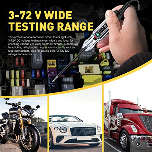 3-72V DC Buzzer Automotive Test Light, Bidirectional Auto Voltage Tester