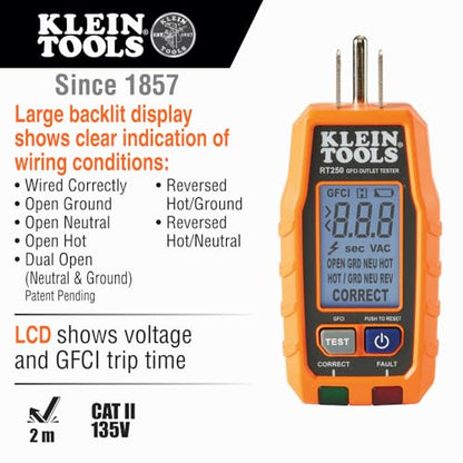 Klein Tools 69355 Digital Multimeter Premium Electrical Test Kit with Non-Contact Voltage Tester, Receptacle Tester, Test Leads - style: Premium Tester 3-Piece Kit
