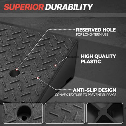 5.5" Rise Rubber Curb Ramp for Forklift, Driveway Sidewalk, Heavy Duty Car - size: 5.5" Rise