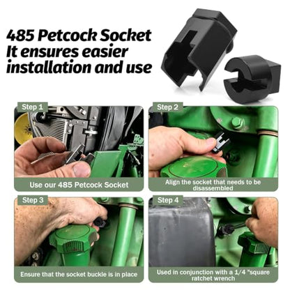 485 Petcock Socket Set, Semi-Open Radiator Drain Plug Removal Tool