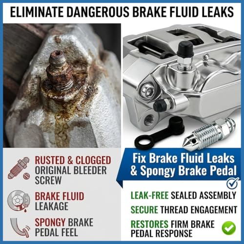 2PCS 3/8-24 x 1-3/16 Brake Bleeder Screws with Grease Fitting Caps, Speed Bleeders Replacement, Brake Bleeder Valve Kit, Caliper Bleed Fittings for Hydraulic Systems, Cars Trucks Motorcycles
