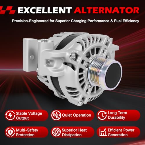 11554 Alternator for 2015-2017 Chrysler 200 2.4L, 2016-2018 500X - size: 11554