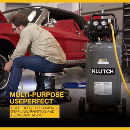 Klutch 20-Gallon Air Compressor, 2 HP, 120V, 175 PSI, 4.2 SCFM at 90 PSI - size: 20 Gallon