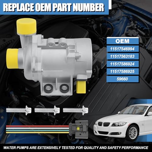 11517546994 Electric Engine Water Pump Compatible with BMW X3 Z4 X5 328i 323i 128i 528i OEM# 11517563183 11517586924 11517586925 59660 - size: 11517563183 Water Pump