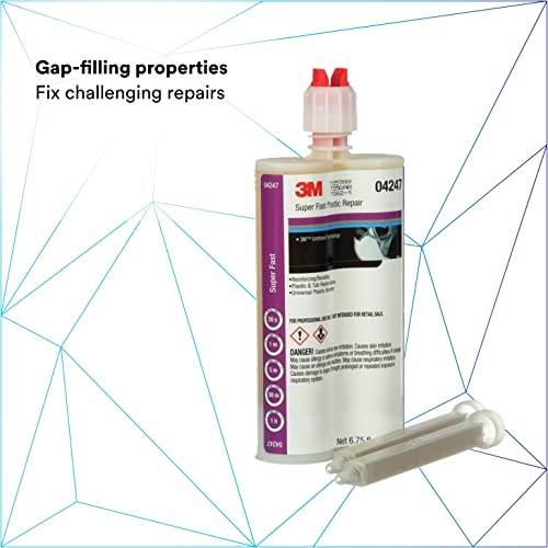 3M Super Fast Plastic Repair Adhesive, 04248, Black, 200 mL Cartridge - size: 200 mL