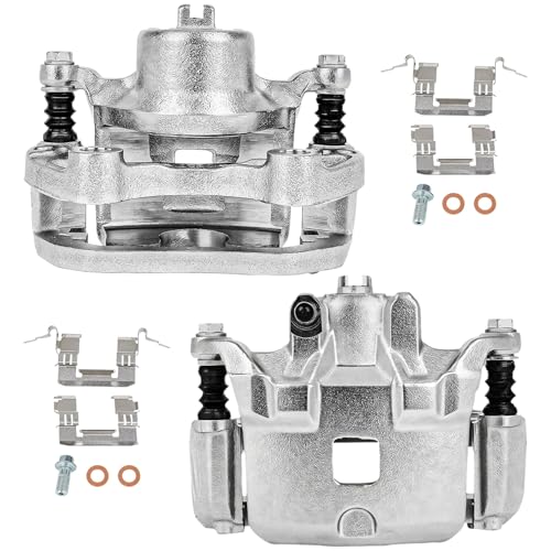 SCITOO 19B2690 19B2691 Front Left & Right Disc Brake Calipers With Bracket - size: Front[19B2690 & 19B2691]Silver