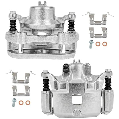 SCITOO 19B2690 19B2691 Front Left & Right Disc Brake Calipers With Bracket - size: Front[19B2690 & 19B2691]Silver