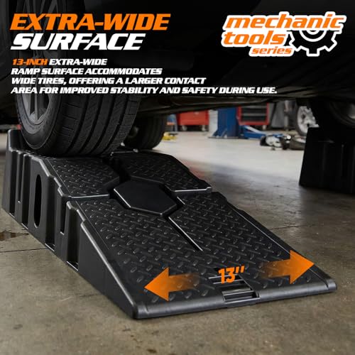 MoNiBloom Car Ramps Set of 2, Heavy-Duty 2.5 Ton (5000 lb)