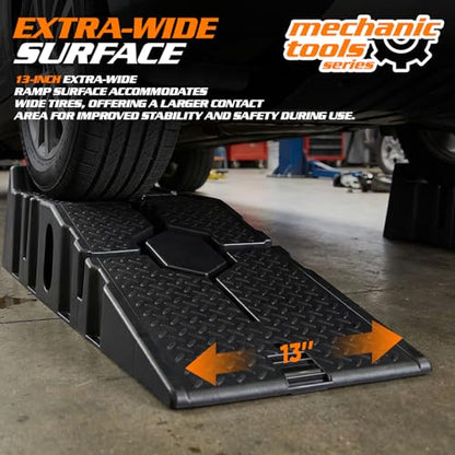 MoNiBloom Car Ramps Set of 2, Heavy-Duty 2.5 Ton (5000 lb)