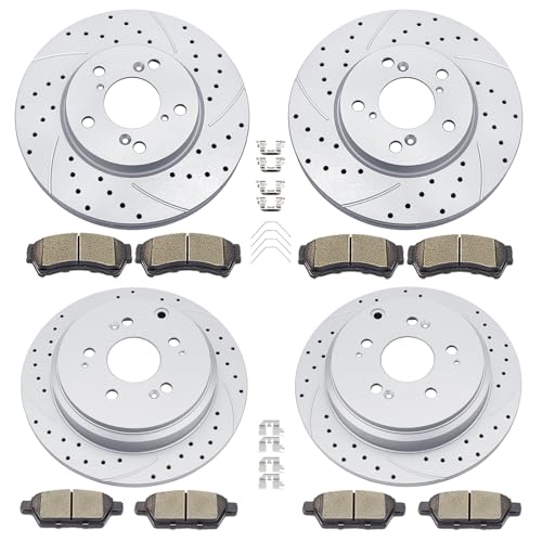 Acinoparts Front and Rear Brake Kit for Honda Odyssey 2005-2010 - size: ABK00801