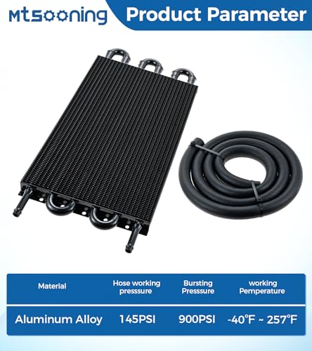 Transmission Oil Cooler Kit, Universal 6 Pass 5/16" Tube and Fin Oil Cooler - size: 6-PASS