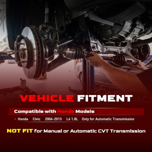 Betthand Front CV Axle Set Fit for 2006-2013 Honda Civic Auto L4 1.8L - size: 664232+664233