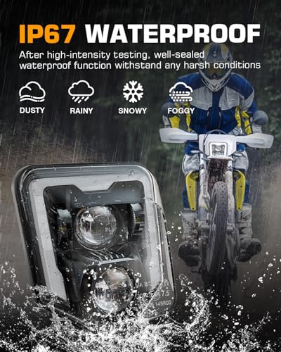 LED Dirt Bike Headlight Enduro Motocross Lights for 2017-2024 Husqvarna - color: black B