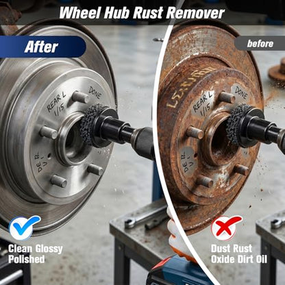 Wheel Hub Cleaning Tool Kit, 17 PCS Stud Rust Remover for Drill - color: Hub Restore Kit