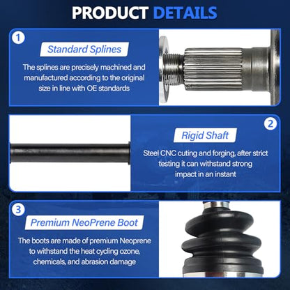 Maxfavor CV Axle Rear Pair Compatible with 2008-2013 Toyota Highlander 3.5L, AWD FWD, Rear Left Right Side CV Axle Joint Shaft Assembly