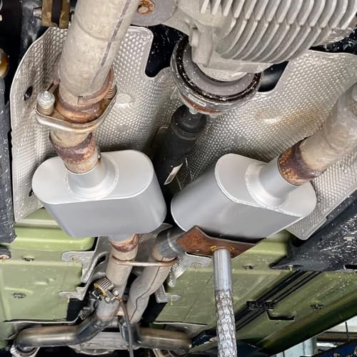 Performance Exhaust Muffler 2.25" Center In/Out Stainless 13” Length - size: 2.25" Center In/Out