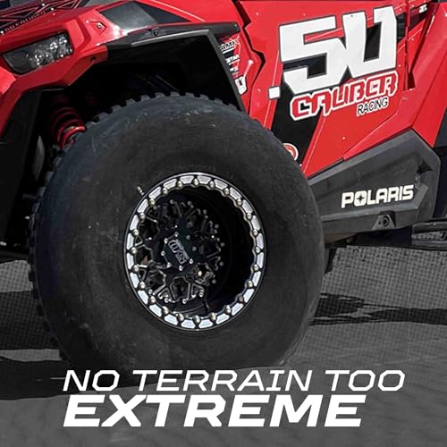 50 Caliber Racing Beadlock Wheel – 4x136.5 / 137mm Bolt Pattern – Compatible with Can-Am Maverick X3, Honda Talon, Kawasaki KRX 1000, Teryx – Black Alloy #502 (4, 15x8, 6x139.7 Beadlock #504) - size: 15x8