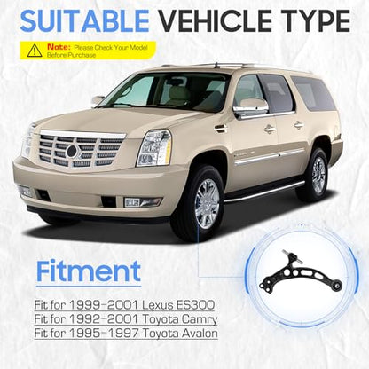 Front Lower Left Right Control Arm Assembly Suspension Kit for 1992-2001 Toyota Camry, 1999-2003 Lexus RX300, 1995-1997 Toyota Avalon, 1992-2001 Lexus ES300(2pc)