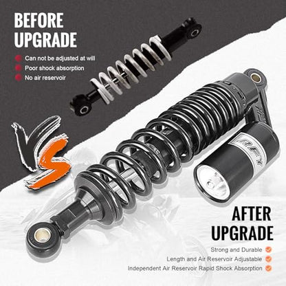 12.6" Universal Motorcycle Rear Air Shock Absorbers 320mm for HONDA - color: Black