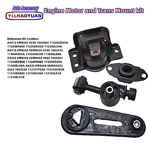 Yllhaoyuan Set of 4 Motor Mount Kit for 2007-2012 Nissan Versa 1.8L - size: 2007-2012 Nissan Versa 1.8L