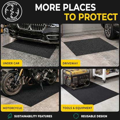 Golener Oil Spill Mat - Garage Floor Mat, Absorbent Oil Pad, Premium Maintenance Mat, Waterproof, Contain Liquid, Protect Garage Surface from Spill & Stain, Reusable, Washable, Durable, Black, 48”x96” - size: 4' x 8' (Rectangular)