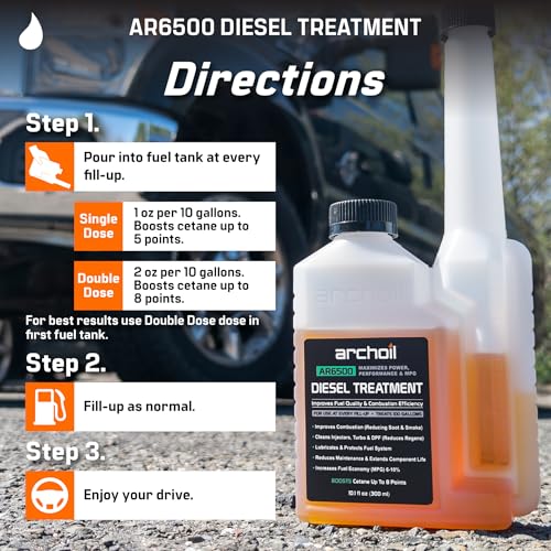 Archoil AR6500 Diesel Treatment (10.1 oz) - Four Pack - Treats 400 Gallons - Additive for All Diesel Vehicles… - size: 10.1 oz Four Pack