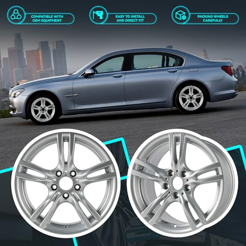 New Single 18 Inch 18x8.5 Inch Premium Aluminum Alloy Rear Wheel Rim Fits for BMW 3 & 4 Series Activehybrid 2012 2013 2014 2015 2016 2017 2018 2019 2020, 36117845881 Direct Fit OE Replacement