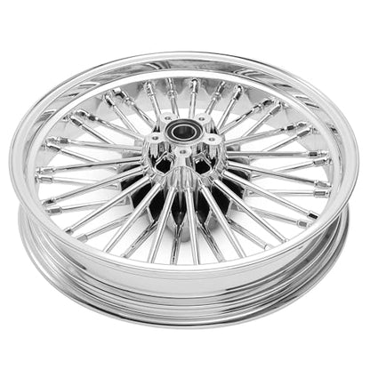 TOFR 21x3.5 18x3.5 Chrome Fat Spoke Wheels For Harley Touring Baggers 84-08 - color: Chrome, size: Front:21x3.5 Rear:18x3.5