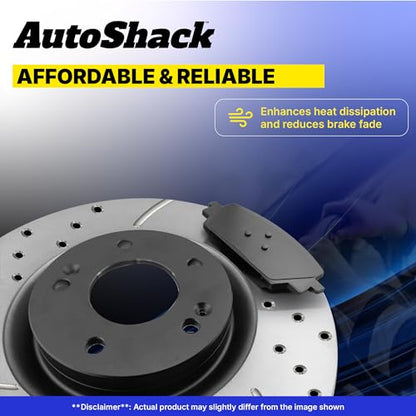 AutoShack Front & Rear E-Coated Rotors & Premium Pads for Chrysler 300 2023 - style: ShadowGuard & Premium Pad