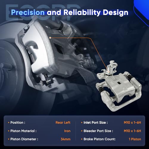 ECCPP 18B5002 Rear Left Disc Brake Caliper Assembly - size: Rear Left[18B5002]