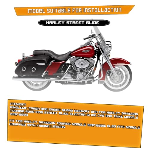 Kinglemc Crash Bar Engine Guard for Harley Davidson Touring(Chrome-D) - color: Chrome-D